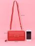 Letter Graphic Tassel Decor Phone Wallet