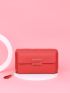 Letter Graphic Tassel Decor Phone Wallet