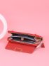 Letter Graphic Tassel Decor Phone Wallet