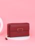 Letter Graphic Tassel Decor Phone Wallet