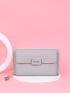 Letter Graphic Tassel Decor Phone Wallet