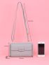 Letter Graphic Tassel Decor Phone Wallet