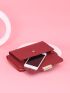 Letter Graphic Tassel Decor Phone Wallet