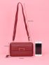 Letter Graphic Tassel Decor Phone Wallet