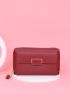 Letter Graphic Tassel Decor Phone Wallet