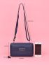 Letter Graphic Tassel Decor Phone Wallet