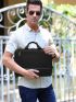 Men Contrast Piping Briefcase