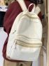 Letter Patch Decor Functional Backpack