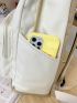 Letter Patch Decor Functional Backpack