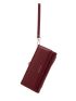 Letter Graphic Kiss Lock Long Wallet With Wristlet