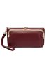 Letter Graphic Kiss Lock Long Wallet With Wristlet