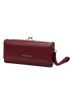 Letter Graphic Kiss Lock Long Wallet With Wristlet