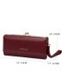 Letter Graphic Kiss Lock Long Wallet With Wristlet