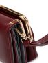 Letter Graphic Kiss Lock Long Wallet With Wristlet