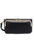Letter Graphic Kiss Lock Long Wallet With Wristlet