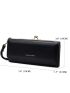 Letter Graphic Kiss Lock Long Wallet With Wristlet