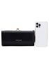 Letter Graphic Kiss Lock Long Wallet With Wristlet