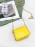 Mini Letter Graphic Flap Chain Square Bag