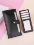 Snap Button Long Wallet With Card Holder