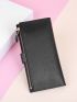 Snap Button Long Wallet With Card Holder