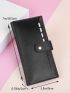 Snap Button Long Wallet With Card Holder