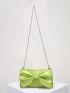 Bow Decor Chain Satin Square Bag