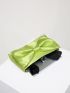 Bow Decor Chain Satin Square Bag