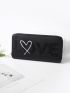 Letter & Heart Graphic Sequin Decor Long Wallet