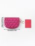 Quilted Rhinestone Decor Zipper Around Card Holder
