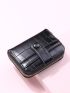 Crocodile Embossed Button Decor Card Holder
