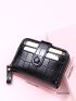Crocodile Embossed Button Decor Card Holder