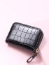 Crocodile Embossed Button Decor Card Holder