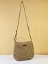 Patch Decor Straw Bag