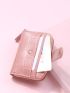 Crocodile Embossed Button Decor Card Holder