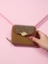 Leaf Decor Flap Small Wallet