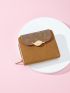 Leaf Decor Flap Small Wallet
