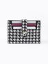 Houndstooth Print Button Decor Card Holder