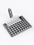 Houndstooth Print Button Decor Card Holder
