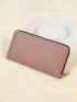 Studded Decor Zip Around Long Wallet