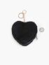 Heart Design Fuzzy Coin Purse
