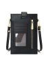 Letter Graphic Snap Button Phone Wallet