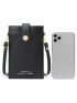 Letter Graphic Snap Button Phone Wallet
