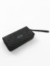Flower Embossed Long Wallet With Wristlet