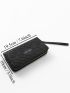 Flower Embossed Long Wallet With Wristlet