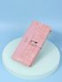 Crocodile Embossed Letter Graphic Long Wallet