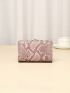 Snakeskin Print Letter Decor Small Wallet