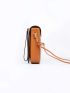 Letter Embossed Snap Button Flap Phone Wallet