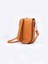 Letter Embossed Snap Button Flap Phone Wallet