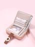 Heart Buckle Decor Zipper Around Small Wallet