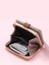 Heart Buckle Decor Zipper Around Small Wallet